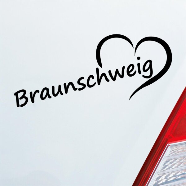 Auto Aufkleber Braunschweig Herz Stadt City Liebe Love 19,5x8 cm