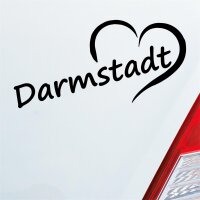 Auto Aufkleber Darmstadt Herz Stadt City Liebe Love Heart...