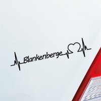 Auto Aufkleber Blankenberge Herz Puls Stadt City Sticker...
