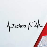 Auto Aufkleber Techno Puls Herzschlag Fun Sticker Heckscheibenaufkleber Autoaufkleber
