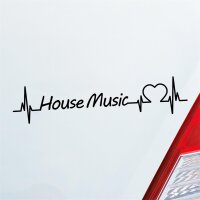 Auto Aufkleber House Music Puls Herzschlag Fun Sticker...