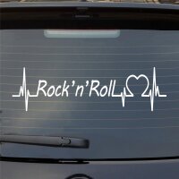 Heckscheibenaufkleber Rock n Roll Puls Herzschlag Fun...