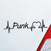 Auto Aufkleber Punk Puls Herzschlag Fun Sticker Heckscheibenaufkleber Autoaufkleber