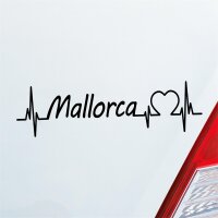 Auto Aufkleber Mallorca Puls Herzschlag Fun Sticker Heckscheibenaufkleber Autoaufkleber mit Insel Motiv
