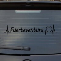 Heckscheibenaufkleber Fuerteventura Puls Herzschlag Fun Sticker Auto-Aufkleber mit Insel Motiv