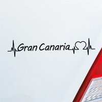 Auto Aufkleber Gran Canaria Puls Herzschlag Fun Sticker...