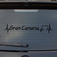Heckscheibenaufkleber Gran Canaria Puls Herzschlag Fun...