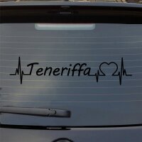 Heckscheibenaufkleber Teneriffa Puls Herzschlag Fun Sticker Auto-Aufkleber mit Insel Motiv
