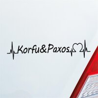 Auto Aufkleber Korfu & Paxos Puls Herzschlag Fun...