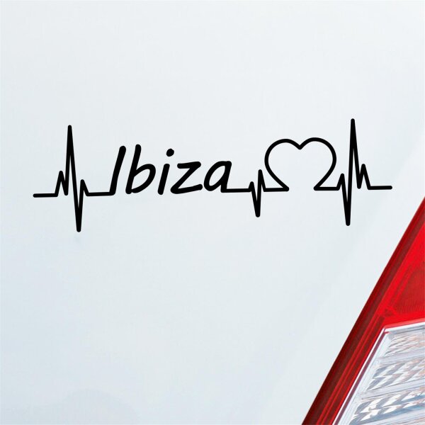 Auto Aufkleber Ibiza Puls Herzschlag Fun Sticker Heckscheibenaufkleber Autoaufkleber mit Insel Motiv