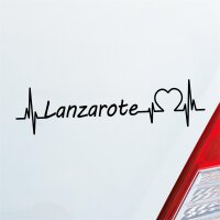 Auto Aufkleber Lanzarote Puls Herzschlag Fun Sticker Heckscheibenaufkleber Autoaufkleber mit Insel Motiv