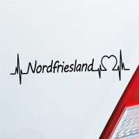 Auto Aufkleber Nordfriesland Puls Herzschlag Fun Sticker...