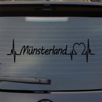 Heckscheibenaufkleber Münsterland Puls Herzschlag...