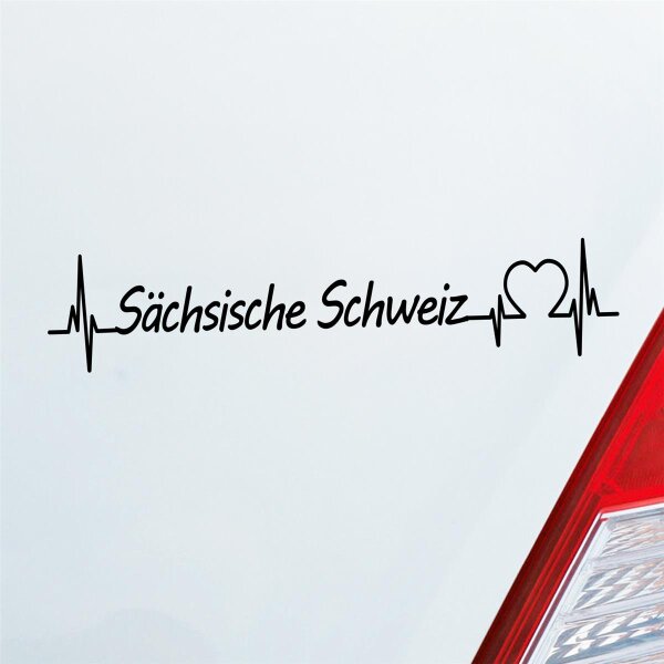 Auto Aufkleber Sächsische Schweiz Puls Herzschlag Fun Sticker Heckscheibenaufkleber Autoaufkleber mit Ferien Region Motiv