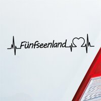 Auto Aufkleber Fünfseenland Puls Herzschlag Fun...