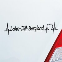 Auto Aufkleber Lahn-Dill-Bergland Puls Herzschlag Fun Sticker Heckscheibenaufkleber Autoaufkleber mit Ferien Region Motiv