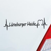 Auto Aufkleber Lüneburger Heide Puls Herzschlag Fun Sticker Heckscheibenaufkleber Autoaufkleber mit Ferien Region Motiv