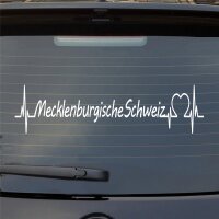Heckscheibenaufkleber Mecklenburgische Schweiz Puls Herzschlag Fun Sticker Auto-Aufkleber mit Ferien Region Motiv