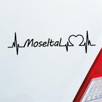 Auto Aufkleber Moseltal Puls Herzschlag Fun Sticker Heckscheibenaufkleber Autoaufkleber mit Ferien Region Motiv