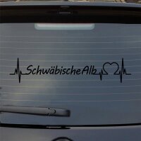 Heckscheibenaufkleber Schwäbische Alb Puls Herzschlag Fun Sticker Auto-Aufkleber mit Ferien Region Motiv