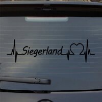 Heckscheibenaufkleber Siegerland Puls Herzschlag Fun Sticker Auto-Aufkleber mit Ferien Region Motiv