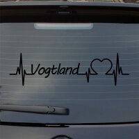 Heckscheibenaufkleber Vogtland Puls Herzschlag Fun Sticker Auto-Aufkleber mit Ferien Region Motiv