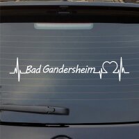 Heckscheibenaufkleber Bad Gandersheim Puls Herzschlag Fun Sticker Auto-Aufkleber mit Stadt Motiv