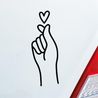 Auto Aufkleber K-POP Finger Heart Fingerherz Fun Sticker Heckscheibenaufkleber Autoaufkleber mit Musik Motiv