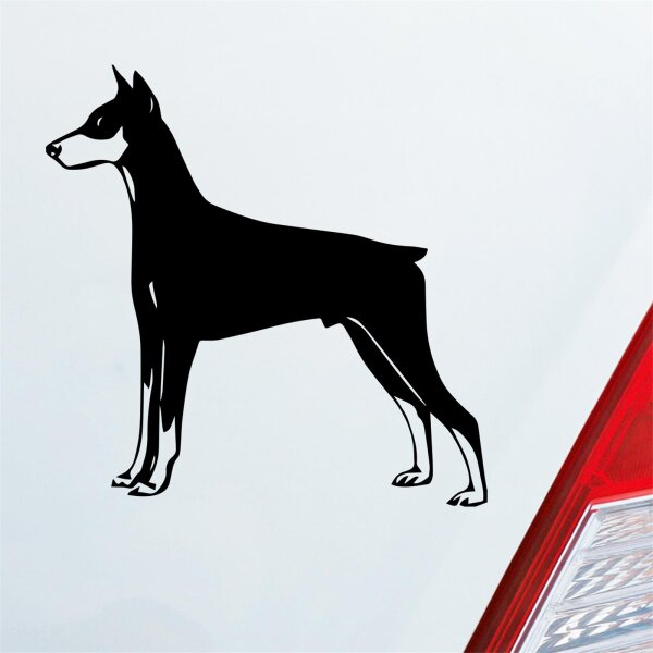 Dobermann Hund Dog Animal Tier Auto Aufkleber Sticker Heckscheibenaufkleber