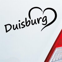 Auto Aufkleber Duisburg Ruhrgebiet Herz Stadt City Liebe Love 17x8 cm