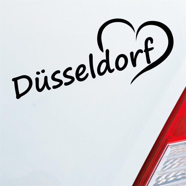Auto Aufkleber Düsseldorf Herz Stadt City Liebe Love Heart 20x8 cm