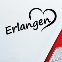 Auto Aufkleber Erlangen Herz Stadt City Liebe Love Heart...