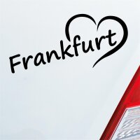 Auto Aufkleber Frankfurt Herz Stadt City Liebe Love Heimat 18x8 cm