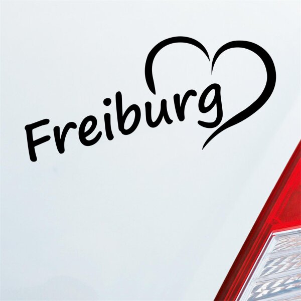 Auto Aufkleber Freiburg Herz Stadt City Liebe Love Heimat 18x8 cm