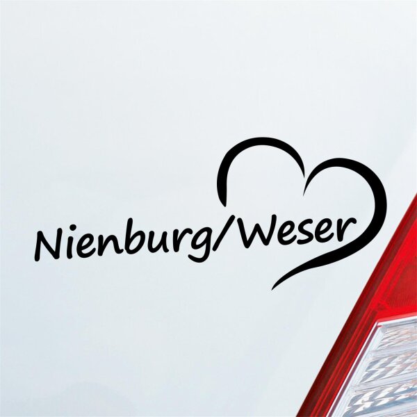 Nienburg Weser Herz Puls Herzschlag Fun Sticker Heckscheibenaufkleber Autoaufkleber mit Namen deiner lieblings Stadt Auto Aufkleber