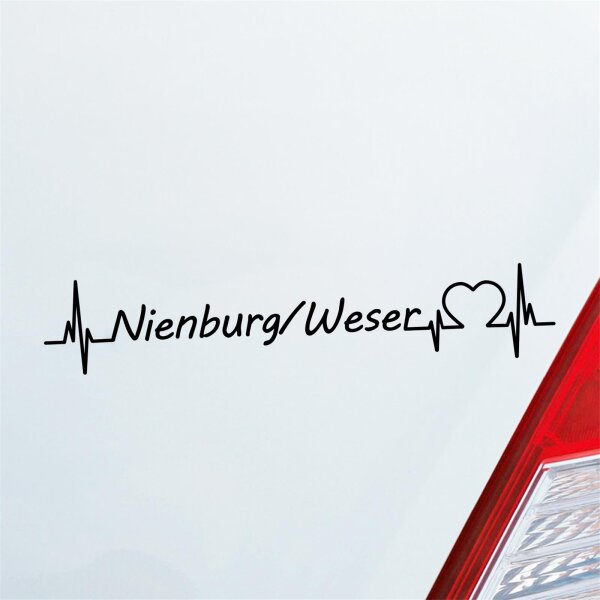 Nienburg Weser Herzschlag Puls Herzschlag Fun Sticker Heckscheibenaufkleber Autoaufkleber mit Namen deiner lieblings Stadt Auto Aufkleber