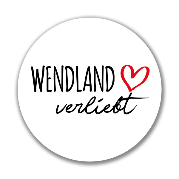 Aufkleber Wendland verliebt Sticker 10cm