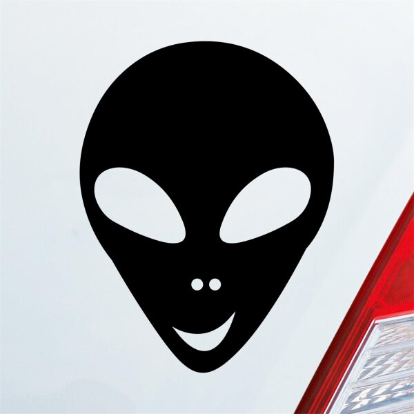 grinsender Alien Außerirdischer All Comic Auto Aufkleber Sticker Heckscheibenaufkleber