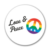 Aufkleber Love & Peace Liebe Sticker 10cm