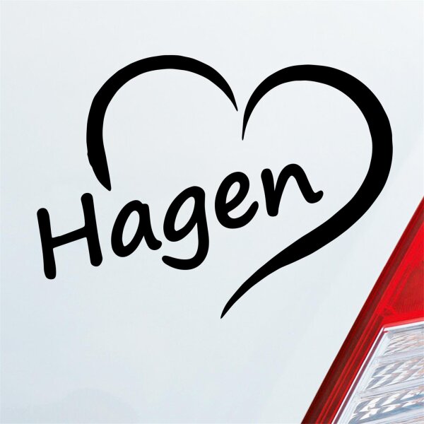 Auto Aufkleber Hagen Herz Stadt City Liebe Love Heimat 11x8 cm