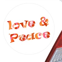 Aufkleber Love & Peace 70s Liebe Sticker 10cm