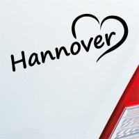 Auto Aufkleber Hannover Herz Stadt City Liebe Love 19,5x8 cm