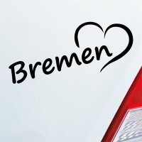 Auto Aufkleber Hansestadt Bremen Herz Stadt City Love Liebe 20x8 cm